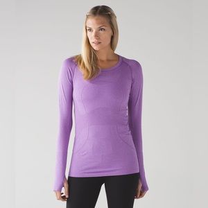 Lululemon Swiftly Tech Long Sleeve Crew Heathered Moonlit Magenta